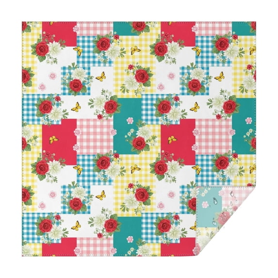 Pioneer Flower Floral Print Pattern Square Tablecloth, Waterproof Wipeable Spillproof Washable Table Cover for Home Kitchen Party Decor, 60"x60"
