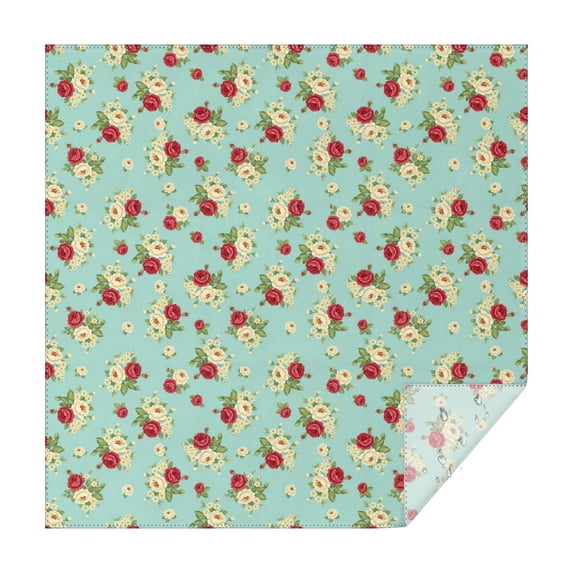 Pioneer Flower Floral Print Pattern Square Tablecloth, Waterproof Wipeable Spillproof Washable Table Cover for Home Kitchen Party Decor, 60"x60"