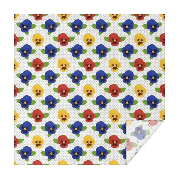 Pioneer Flower Floral Print Pattern Square Tablecloth, Waterproof Wipeable Spillproof Washable Table Cover for Home Kitchen Party Decor, 60"x60"