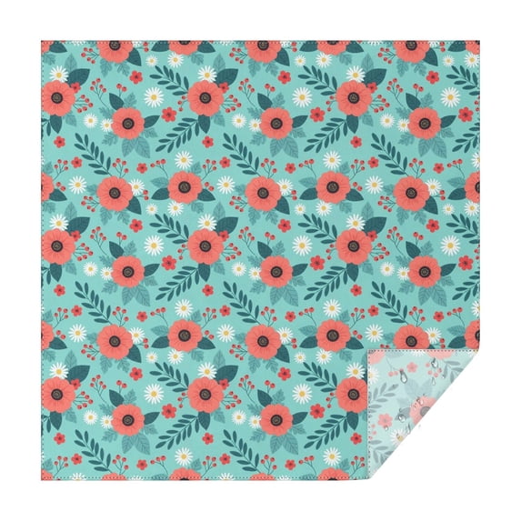 Pioneer Flower Floral Print Pattern Square Tablecloth, Waterproof Wipeable Spillproof Washable Table Cover for Home Kitchen Party Decor, 60"x60"