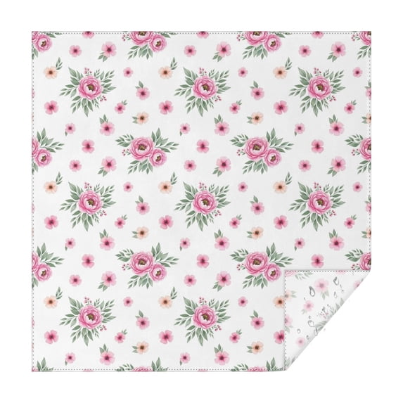Pioneer Flower Floral Print Pattern Square Tablecloth, Waterproof Wipeable Spillproof Washable Table Cover for Home Kitchen Party Decor, 60"x60"