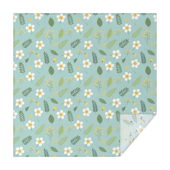 Pioneer Flower Floral Print Pattern Square Tablecloth, Waterproof Wipeable Spillproof Washable Table Cover for Home Kitchen Party Decor, 60"x60"