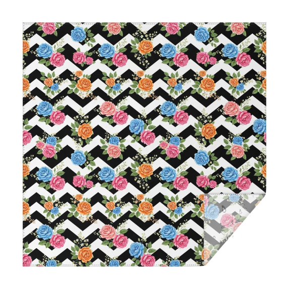 Pioneer Flower Floral Print Pattern Square Tablecloth, Waterproof Wipeable Spillproof Washable Table Cover for Home Kitchen Party Decor, 60"x60"