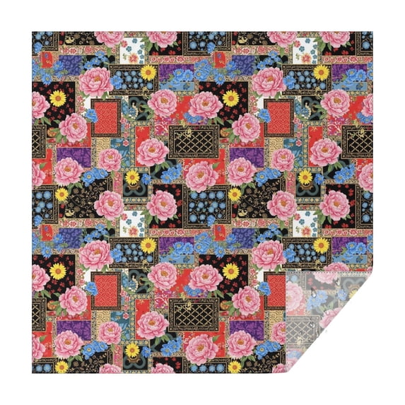 Pioneer Flower Floral Print Pattern Square Tablecloth, Waterproof Wipeable Spillproof Washable Table Cover for Home Kitchen Party Decor, 60"x60"