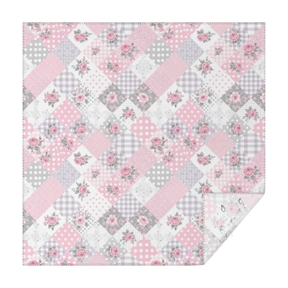 Pioneer Flower Floral Print Pattern Square Tablecloth, Waterproof Wipeable Spillproof Washable Table Cover for Home Kitchen Party Decor, 60"x60"