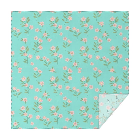 Pioneer Flower Floral Print Pattern Square Tablecloth, Waterproof Wipeable Spillproof Washable Table Cover for Home Kitchen Party Decor, 60"x60"