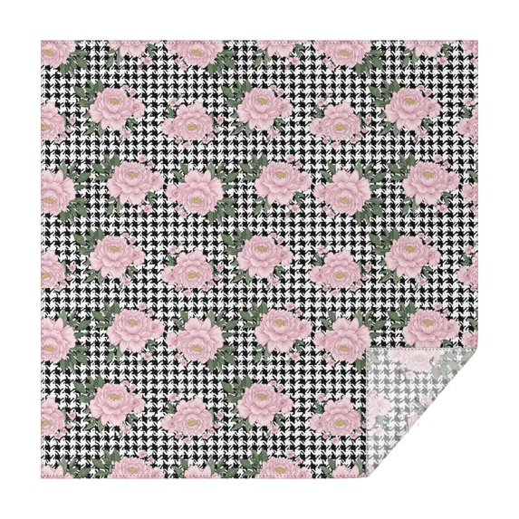 Pioneer Flower Floral Print Pattern Square Tablecloth, Waterproof Wipeable Spillproof Washable Table Cover for Home Kitchen Party Decor, 60"x60"