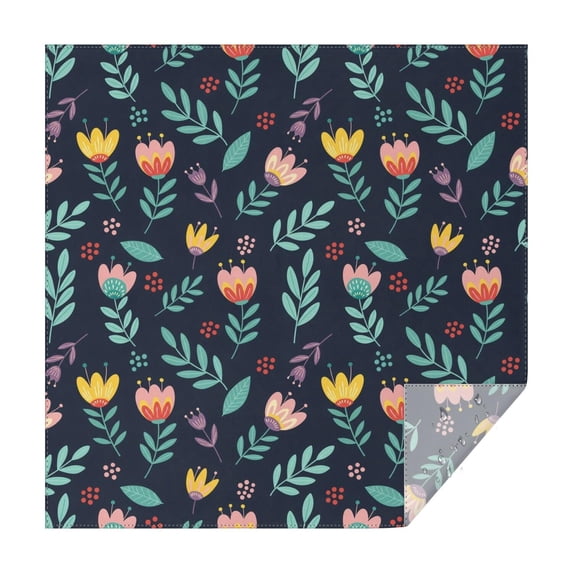 Pioneer Flower Floral Print Pattern Square Tablecloth, Waterproof Wipeable Spillproof Washable Table Cover for Home Kitchen Party Decor, 60"x60"