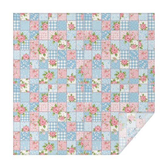 Pioneer Flower Floral Print Pattern Square Tablecloth, Waterproof Wipeable Spillproof Washable Table Cover for Home Kitchen Party Decor, 60"x60"