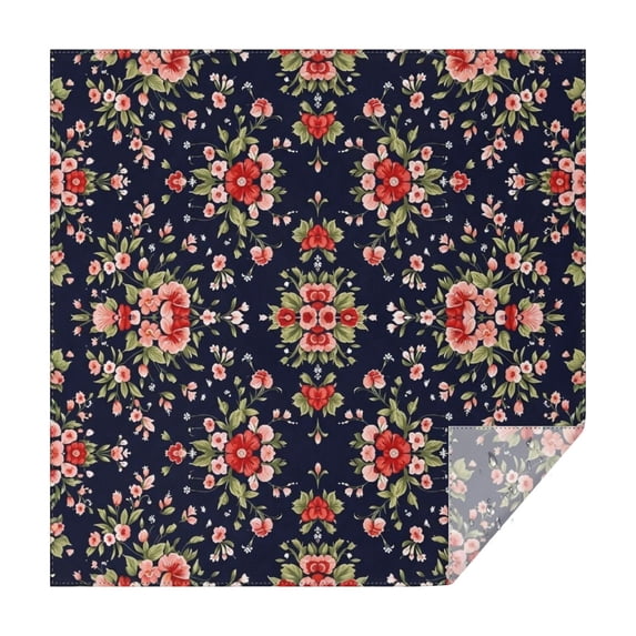 Pioneer Flower Floral Print Pattern Square Tablecloth, Waterproof Wipeable Spillproof Washable Table Cover for Home Kitchen Party Decor, 60"x60"