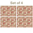 thumbnail image 1 of Pioneer Flower Floral Print Pattern Summer Linen Placemats Set Of 4, Washable Non-Slip Heat Resistant Table Mats for Kitchen, 12x18 Inch, 1 of 6