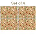 thumbnail image 1 of Pioneer Flower Floral Print Pattern Summer Linen Placemats Set Of 4, Washable Non-Slip Heat Resistant Table Mats for Kitchen, 12x18 Inch, 1 of 6