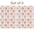 thumbnail image 1 of Pioneer Flower Floral Print Pattern Summer Linen Placemats Set Of 4, Washable Non-Slip Heat Resistant Table Mats for Kitchen, 12x18 Inch, 1 of 6