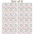 thumbnail image 1 of Pioneer Flower Floral Print Pattern Summer Linen Placemats Set Of 6, Washable Non-Slip Heat Resistant Table Mats for Kitchen, 12x18 Inch, 1 of 5