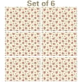 thumbnail image 1 of Pioneer Flower Floral Print Pattern Summer Linen Placemats Set Of 6, Washable Non-Slip Heat Resistant Table Mats for Kitchen, 12x18 Inch, 1 of 5