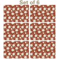 thumbnail image 1 of Pioneer Flower Floral Print Pattern Summer Linen Placemats Set Of 6, Washable Non-Slip Heat Resistant Table Mats for Kitchen, 12x18 Inch, 1 of 5