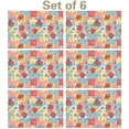 thumbnail image 1 of Pioneer Flower Floral Print Pattern Summer Linen Placemats Set Of 6, Washable Non-Slip Heat Resistant Table Mats for Kitchen, 12x18 Inch, 1 of 5