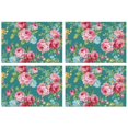 thumbnail image 1 of Pioneer Flower Floral Print Pattern Summer Placemats Table Placemats Set Of 4-Linen Kitchen Washable Placemats Table Mats 12x18 Inch Non-Slip Heat Resistant, 1 of 5