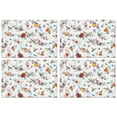 thumbnail image 1 of Pioneer Flower Floral Print Pattern Summer Placemats Table Placemats Set Of 4-Linen Kitchen Washable Placemats Table Mats 12x18 Inch Non-Slip Heat Resistant, 1 of 5