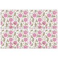 thumbnail image 1 of Pioneer Flower Floral Print Pattern Summer Placemats Table Placemats Set Of 4-Linen Kitchen Washable Placemats Table Mats 12x18 Inch Non-Slip Heat Resistant, 1 of 5