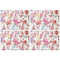 thumbnail image 1 of Pioneer Flower Floral Print Pattern Summer Placemats Table Placemats Set Of 4-Linen Kitchen Washable Placemats Table Mats 12x18 Inch Non-Slip Heat Resistant, 1 of 5