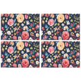 thumbnail image 1 of Pioneer Flower Floral Print Pattern Summer Placemats Table Placemats Set Of 4-Linen Kitchen Washable Placemats Table Mats 12x18 Inch Non-Slip Heat Resistant, 1 of 5