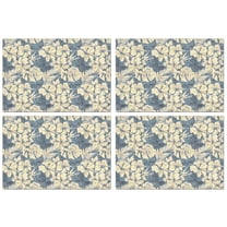 Pioneer Flower Floral Print Pattern Summer Placemats Table Placemats Set Of 4-Linen Kitchen Washable Placemats Table Mats 12x18 Inch Non-Slip Heat Resistant