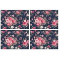 thumbnail image 1 of Pioneer Flower Floral Print Pattern Summer Placemats Table Placemats Set Of 4-Linen Kitchen Washable Placemats Table Mats 12x18 Inch Non-Slip Heat Resistant, 1 of 6