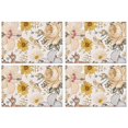 thumbnail image 1 of Pioneer Flower Floral Print Pattern Summer Placemats Table Placemats Set Of 4-Linen Kitchen Washable Placemats Table Mats 12x18 Inch Non-Slip Heat Resistant, 1 of 5