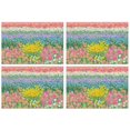 thumbnail image 1 of Pioneer Flower Floral Print Pattern Summer Placemats Table Placemats Set Of 4-Linen Kitchen Washable Placemats Table Mats 12x18 Inch Non-Slip Heat Resistant, 1 of 6