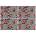 thumbnail image 1 of Pioneer Flower Floral Print Pattern Summer Placemats Table Placemats Set Of 4-Linen Kitchen Washable Placemats Table Mats 12x18 Inch Non-Slip Heat Resistant, 1 of 6