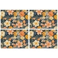 thumbnail image 1 of Pioneer Flower Floral Print Pattern Summer Placemats Table Placemats Set Of 4-Linen Kitchen Washable Placemats Table Mats 12x18 Inch Non-Slip Heat Resistant, 1 of 5