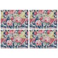 thumbnail image 1 of Pioneer Flower Floral Print Pattern Summer Placemats Table Placemats Set Of 4-Linen Kitchen Washable Placemats Table Mats 12x18 Inch Non-Slip Heat Resistant, 1 of 5