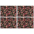 thumbnail image 1 of Pioneer Flower Floral Print Pattern Summer Placemats Table Placemats Set Of 4-Linen Kitchen Washable Placemats Table Mats 12x18 Inch Non-Slip Heat Resistant, 1 of 5