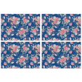thumbnail image 1 of Pioneer Flower Floral Print Pattern Summer Placemats Table Placemats Set Of 4-Linen Kitchen Washable Placemats Table Mats 12x18 Inch Non-Slip Heat Resistant, 1 of 6