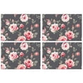thumbnail image 1 of Pioneer Flower Floral Print Pattern Summer Placemats Table Placemats Set Of 4-Linen Kitchen Washable Placemats Table Mats 12x18 Inch Non-Slip Heat Resistant, 1 of 6