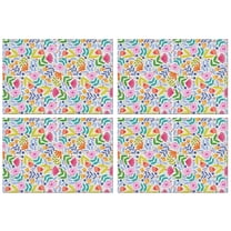 Pioneer Flower Floral Print Pattern Summer Placemats Table Placemats Set Of 4-Linen Kitchen Washable Placemats Table Mats 12x18 Inch Non-Slip Heat Resistant