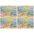 thumbnail image 1 of Pioneer Flower Floral Print Pattern Summer Placemats Table Placemats Set Of 4-Linen Kitchen Washable Placemats Table Mats 12x18 Inch Non-Slip Heat Resistant, 1 of 5
