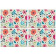 thumbnail image 1 of Pioneer Flower Floral Print Pattern Summer Placemats Table Placemats Set Of 4-Linen Kitchen Washable Placemats Table Mats 12x18 Inch Non-Slip Heat Resistant, 1 of 6
