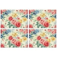 thumbnail image 1 of Pioneer Flower Floral Print Pattern Summer Placemats Table Placemats Set Of 4-Linen Kitchen Washable Placemats Table Mats 12x18 Inch Non-Slip Heat Resistant, 1 of 5
