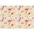 thumbnail image 1 of Pioneer Flower Floral Print Pattern Summer Placemats Table Placemats Set Of 4-Linen Kitchen Washable Placemats Table Mats 12x18 Inch Non-Slip Heat Resistant, 1 of 6