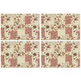 thumbnail image 1 of Pioneer Flower Floral Print Pattern Summer Placemats Table Placemats Set Of 4-Linen Kitchen Washable Placemats Table Mats 12x18 Inch Non-Slip Heat Resistant, 1 of 5