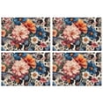 thumbnail image 1 of Pioneer Flower Floral Print Pattern Summer Placemats Table Placemats Set Of 4-Linen Kitchen Washable Placemats Table Mats 12x18 Inch Non-Slip Heat Resistant, 1 of 6