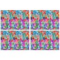thumbnail image 1 of Pioneer Flower Floral Print Pattern Summer Placemats Table Placemats Set Of 4-Linen Kitchen Washable Placemats Table Mats 12x18 Inch Non-Slip Heat Resistant, 1 of 5