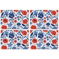 thumbnail image 1 of Pioneer Flower Floral Print Pattern Summer Placemats Table Placemats Set Of 4-Linen Kitchen Washable Placemats Table Mats 12x18 Inch Non-Slip Heat Resistant, 1 of 5