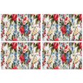 thumbnail image 1 of Pioneer Flower Floral Print Pattern Summer Placemats Table Placemats Set Of 4-Linen Kitchen Washable Placemats Table Mats 12x18 Inch Non-Slip Heat Resistant, 1 of 5