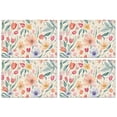 thumbnail image 1 of Pioneer Flower Floral Print Pattern Summer Placemats Table Placemats Set Of 4-Linen Kitchen Washable Placemats Table Mats 12x18 Inch Non-Slip Heat Resistant, 1 of 5