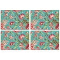 thumbnail image 1 of Pioneer Flower Floral Print Pattern Summer Placemats Table Placemats Set Of 4-Linen Kitchen Washable Placemats Table Mats 12x18 Inch Non-Slip Heat Resistant, 1 of 5