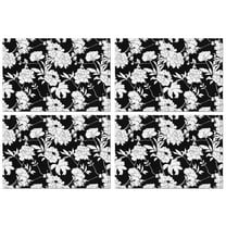 Pioneer Flower Floral Print Pattern Summer Placemats Table Placemats Set Of 4-Linen Kitchen Washable Placemats Table Mats 12x18 Inch Non-Slip Heat Resistant