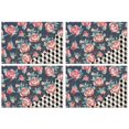 thumbnail image 1 of Pioneer Flower Floral Print Pattern Summer Placemats Table Placemats Set Of 4-Linen Kitchen Washable Placemats Table Mats 12x18 Inch Non-Slip Heat Resistant, 1 of 5